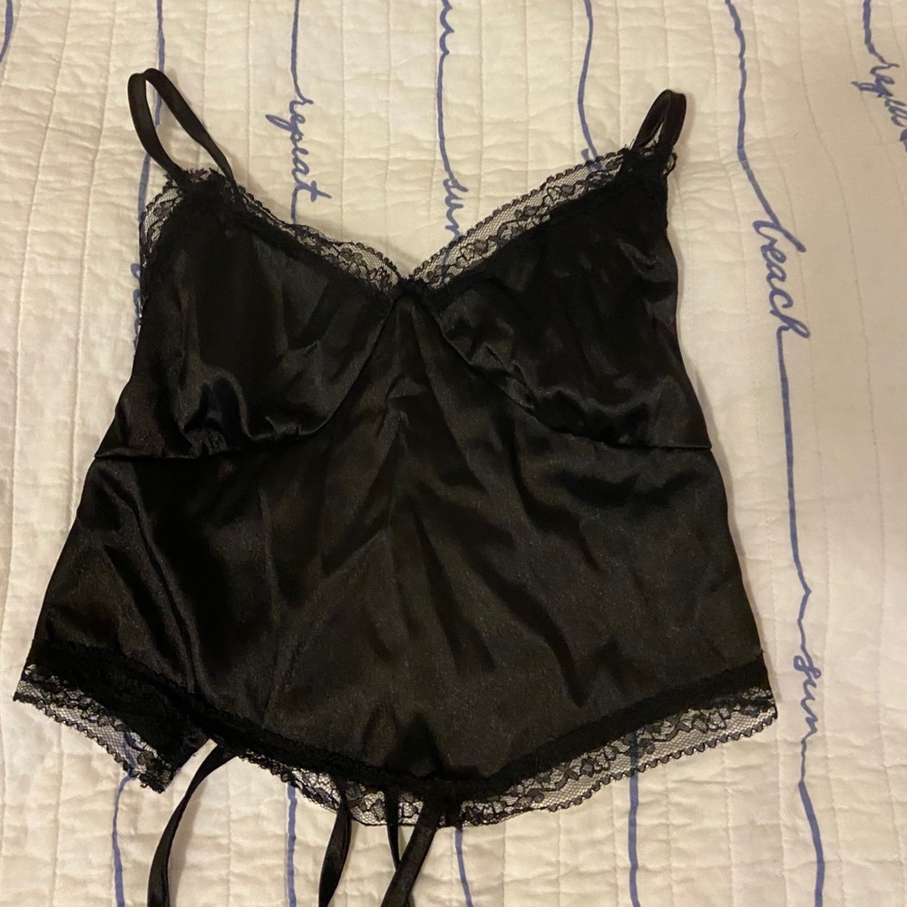 Lace Backless Satin Tank